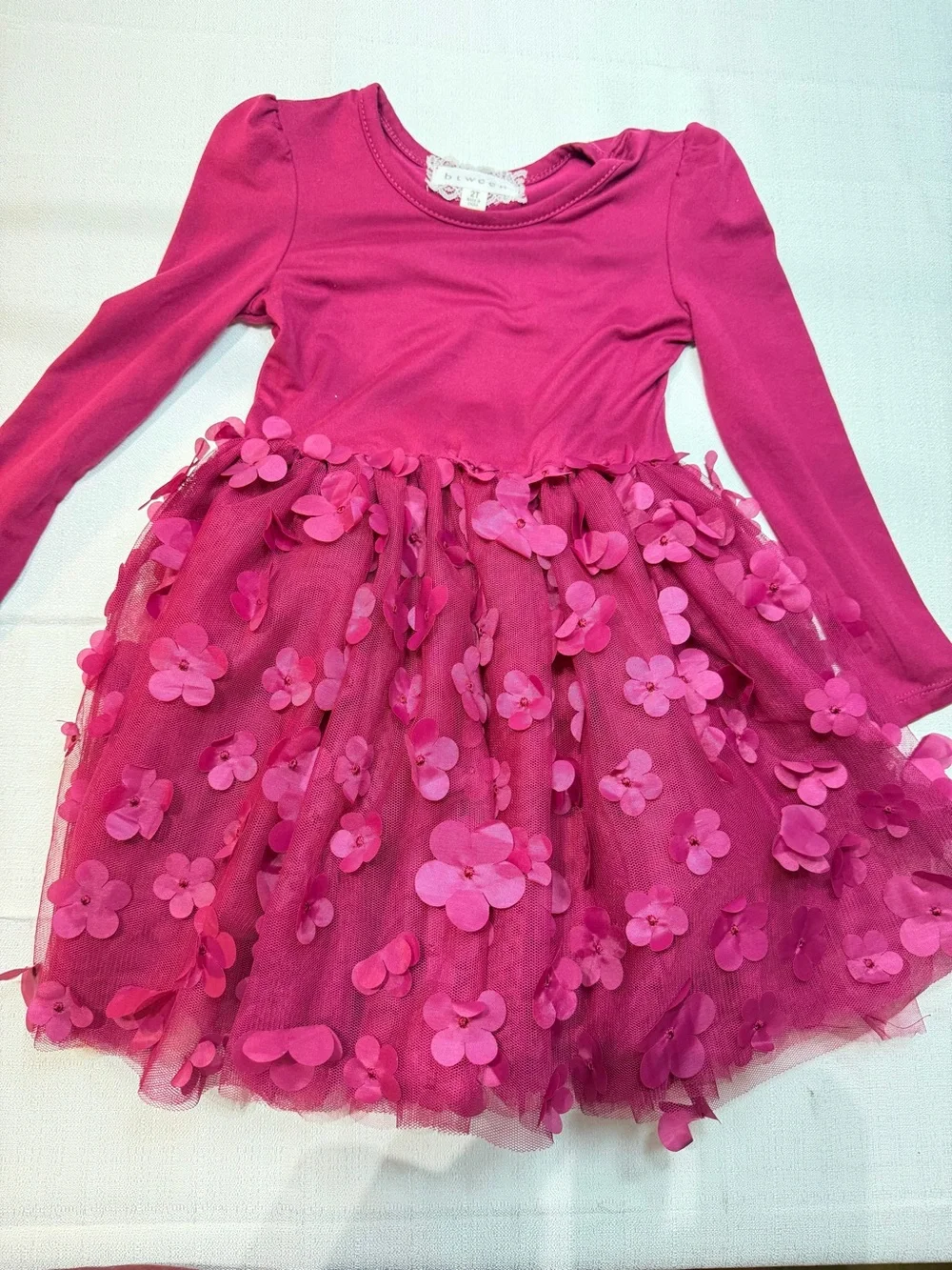 Girls' Pink Floral Tulle Dress - Brand